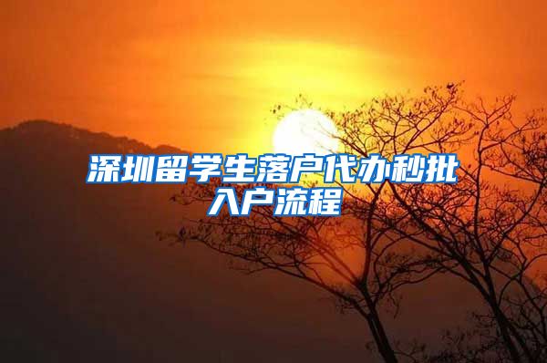 深圳留学生落户代办秒批入户流程