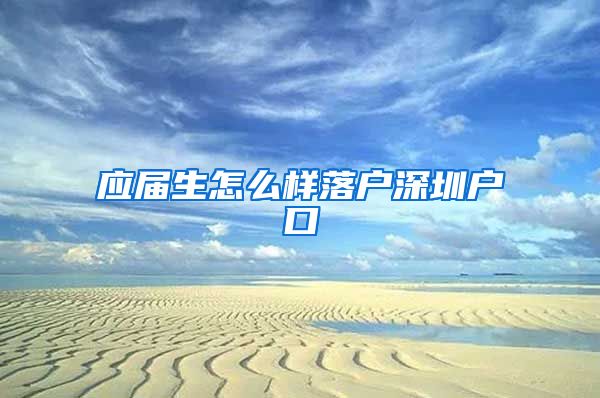 应届生怎么样落户深圳户口