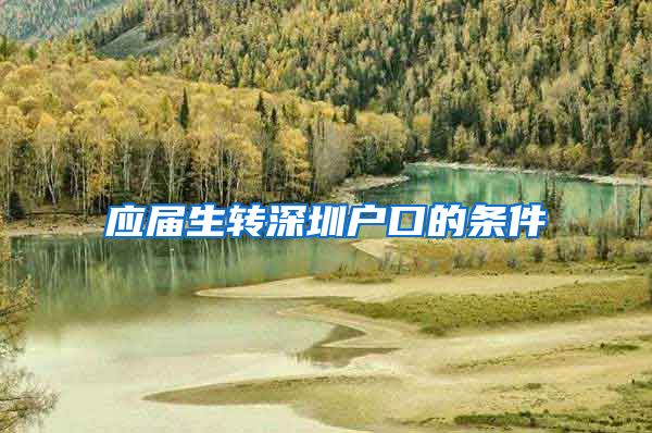 应届生转深圳户口的条件