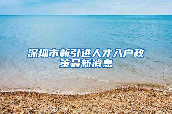 深圳市新引进人才入户政策最新消息
