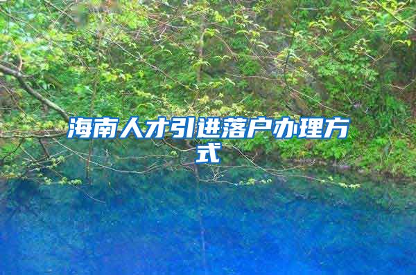 海南人才引进落户办理方式