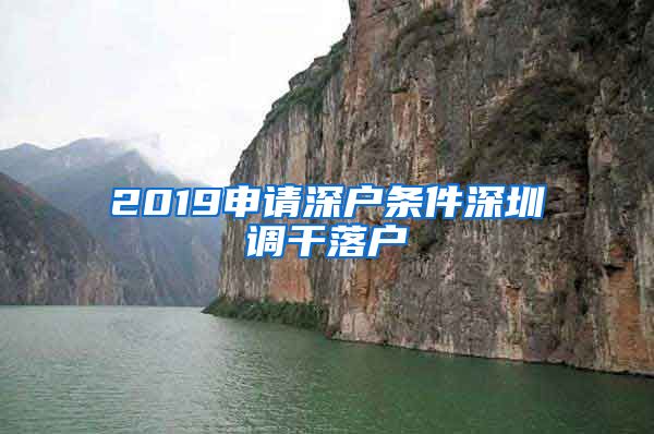 2019申请深户条件深圳调干落户