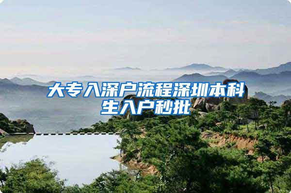 大专入深户流程深圳本科生入户秒批