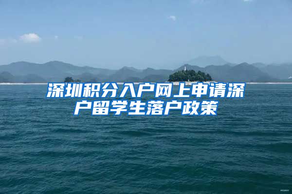 深圳积分入户网上申请深户留学生落户政策