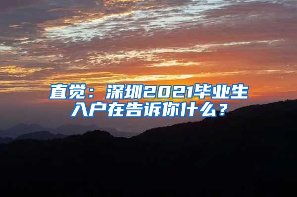 直觉：深圳2021毕业生入户在告诉你什么？
