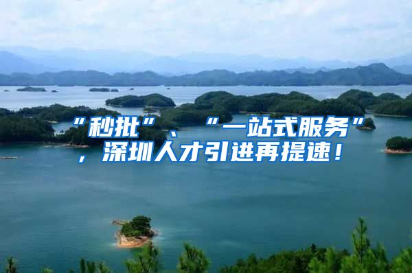 “秒批”、“一站式服务”，深圳人才引进再提速！