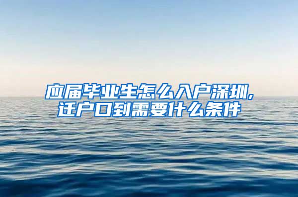 应届毕业生怎么入户深圳,迁户口到需要什么条件