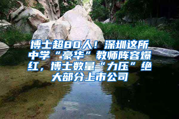 博士超80人！深圳这所中学“豪华”教师阵容爆红，博士数量“力压”绝大部分上市公司