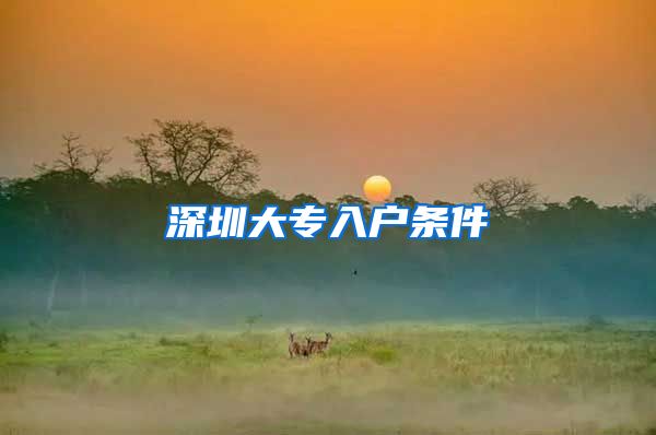 深圳大专入户条件