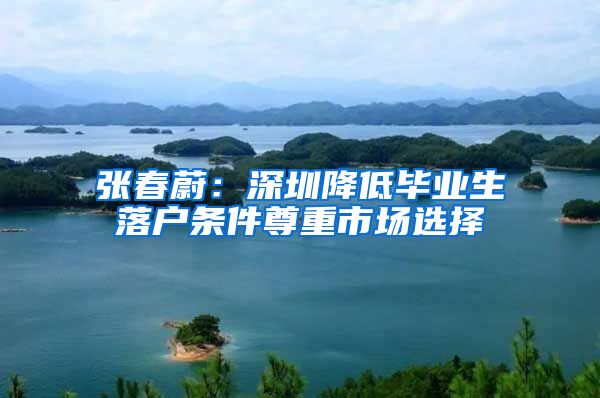 张春蔚：深圳降低毕业生落户条件尊重市场选择