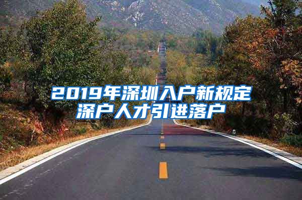 2019年深圳入户新规定深户人才引进落户