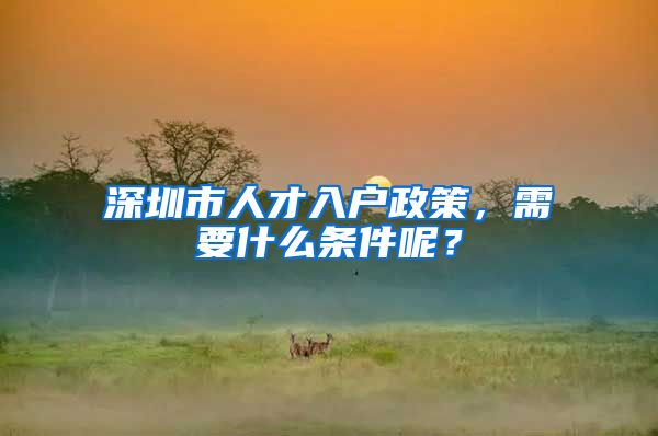 深圳市人才入户政策，需要什么条件呢？