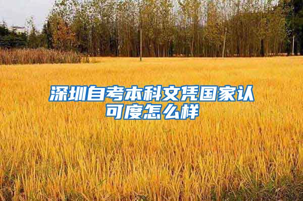 深圳自考本科文凭国家认可度怎么样