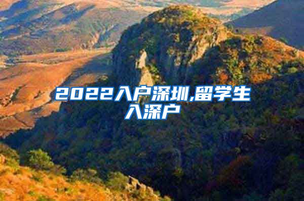 2022入户深圳,留学生入深户