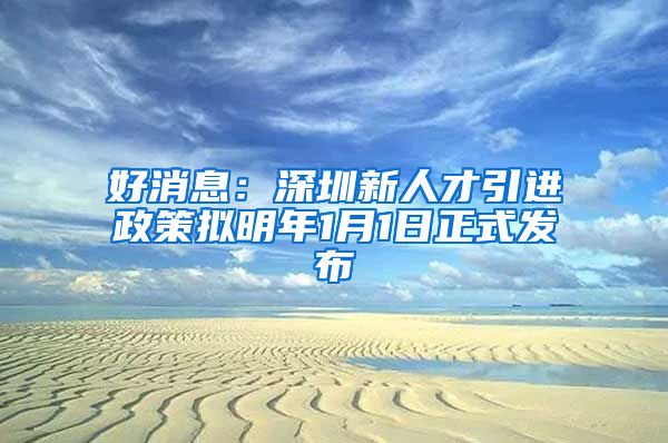 好消息：深圳新人才引进政策拟明年1月1日正式发布