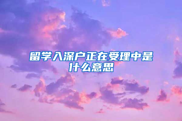 留学入深户正在受理中是什么意思