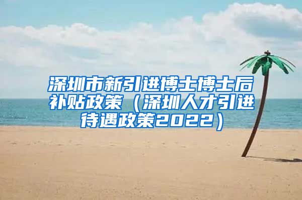深圳市新引进博士博士后补贴政策（深圳人才引进待遇政策2022）