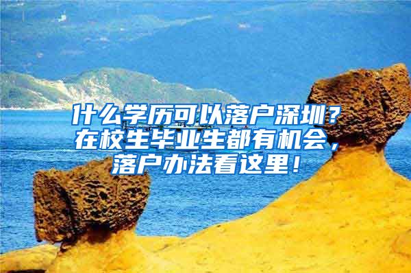 什么学历可以落户深圳？在校生毕业生都有机会，落户办法看这里！