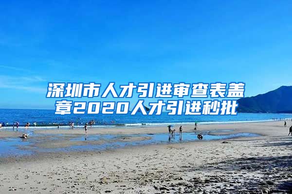 深圳市人才引进审查表盖章2020人才引进秒批
