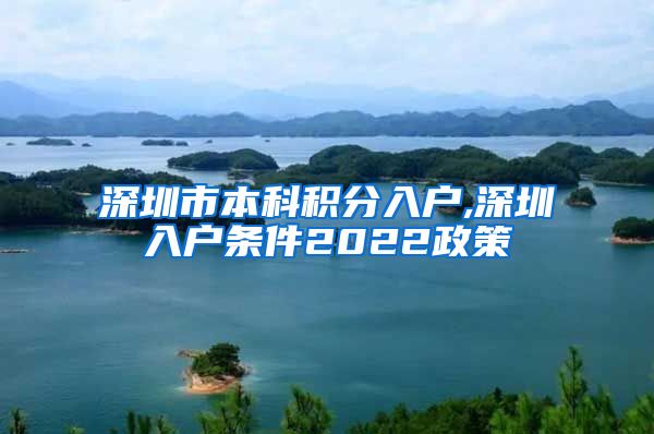 深圳市本科积分入户,深圳入户条件2022政策