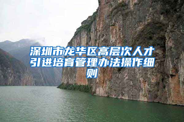 深圳市龙华区高层次人才引进培育管理办法操作细则
