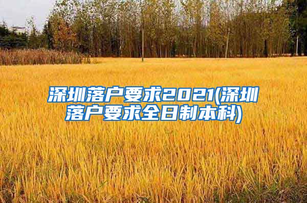深圳落户要求2021(深圳落户要求全日制本科)