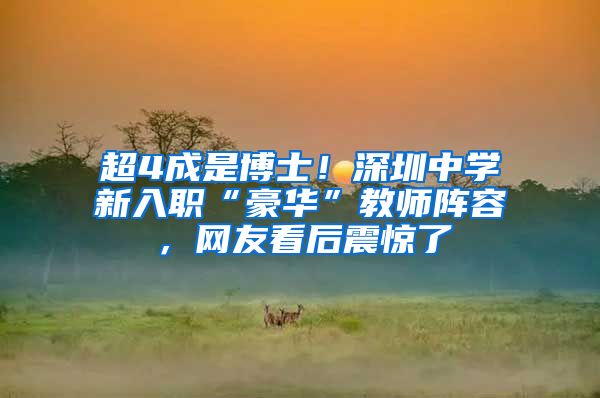 超4成是博士！深圳中学新入职“豪华”教师阵容，网友看后震惊了