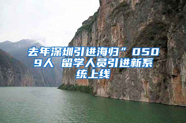 去年深圳引进海归”0509人 留学人员引进新系统上线