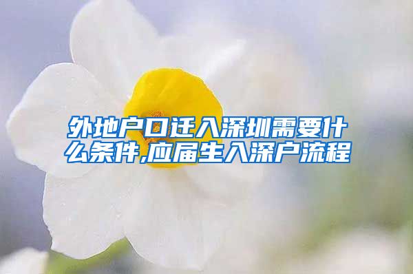外地户口迁入深圳需要什么条件,应届生入深户流程