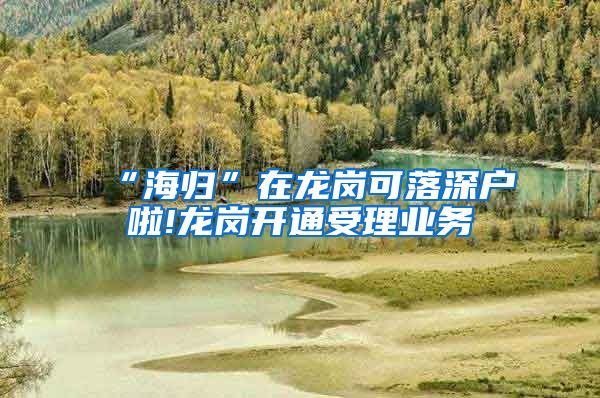 “海归”在龙岗可落深户啦!龙岗开通受理业务