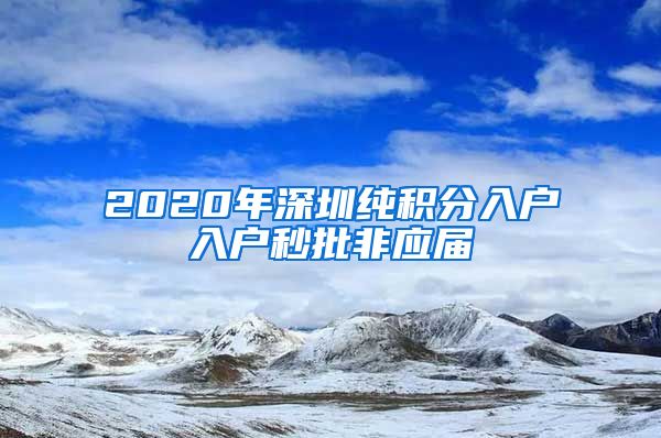 2020年深圳纯积分入户入户秒批非应届