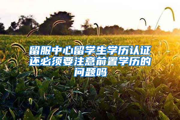 留服中心留学生学历认证还必须要注意前置学历的问题吗