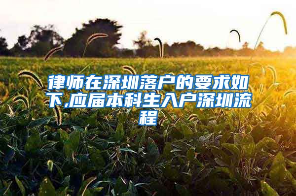 律师在深圳落户的要求如下,应届本科生入户深圳流程