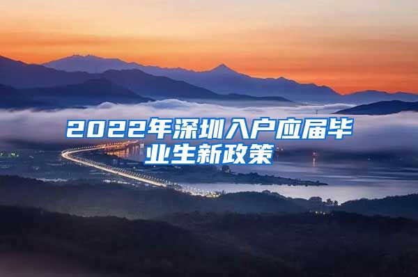 2022年深圳入户应届毕业生新政策