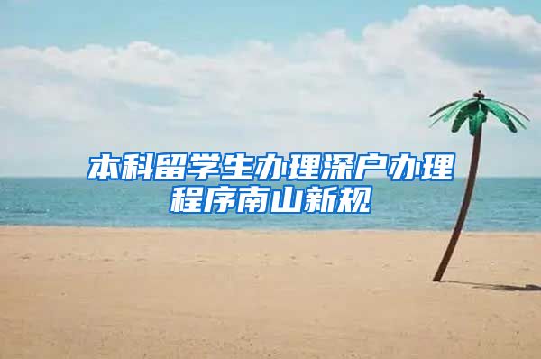 本科留学生办理深户办理程序南山新规
