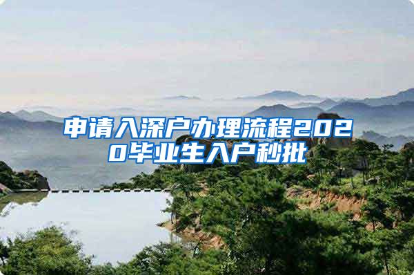 申请入深户办理流程2020毕业生入户秒批
