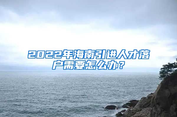 2022年海南引进人才落户需要怎么办？