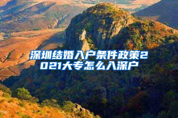 深圳结婚入户条件政策2021大专怎么入深户