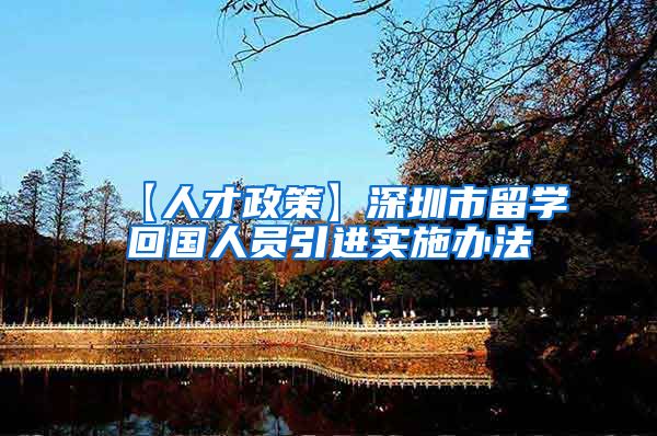 【人才政策】深圳市留学回国人员引进实施办法