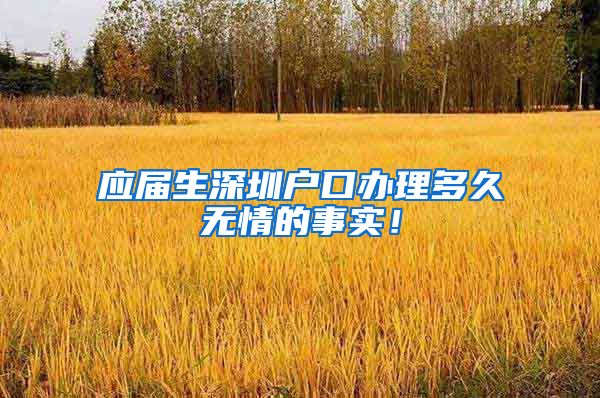 应届生深圳户口办理多久无情的事实！