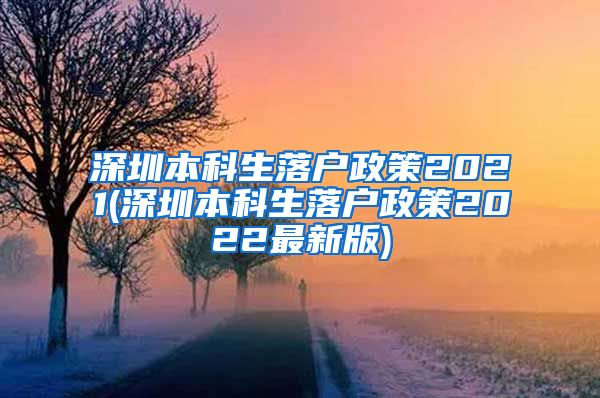深圳本科生落户政策2021(深圳本科生落户政策2022最新版)