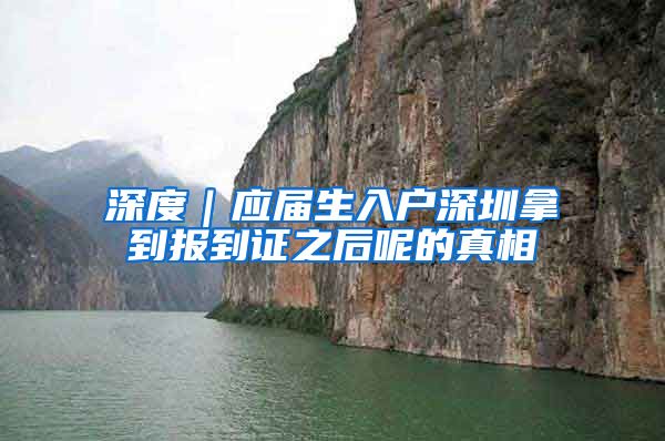 深度｜应届生入户深圳拿到报到证之后呢的真相