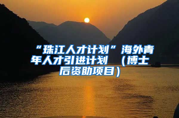 “珠江人才计划”海外青年人才引进计划 （博士后资助项目）