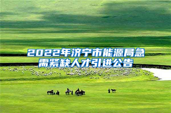 2022年济宁市能源局急需紧缺人才引进公告