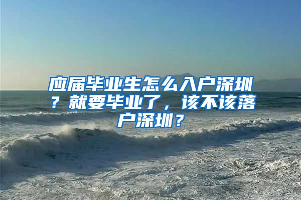 应届毕业生怎么入户深圳？就要毕业了，该不该落户深圳？