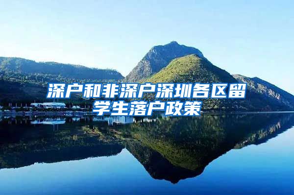 深户和非深户深圳各区留学生落户政策