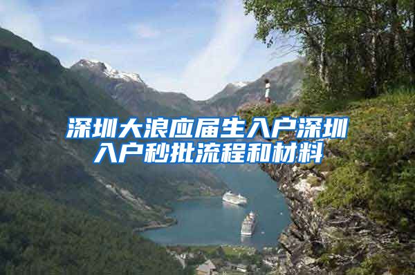 深圳大浪应届生入户深圳入户秒批流程和材料