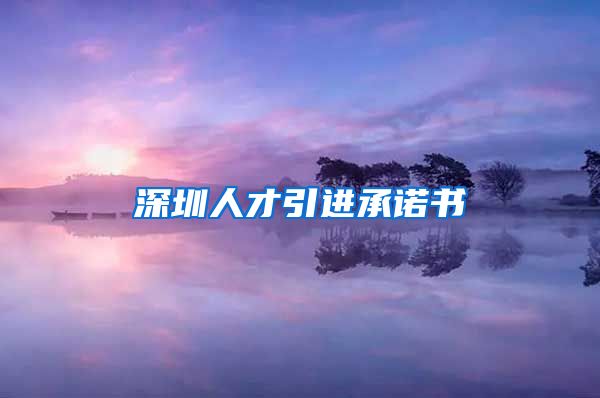 深圳人才引进承诺书