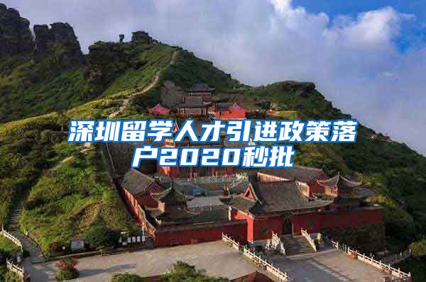 深圳留学人才引进政策落户2020秒批