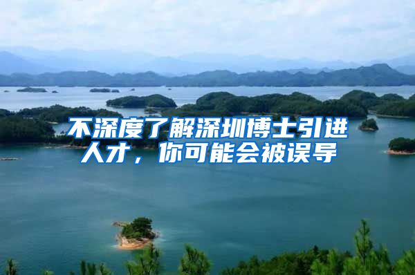 不深度了解深圳博士引进人才，你可能会被误导
